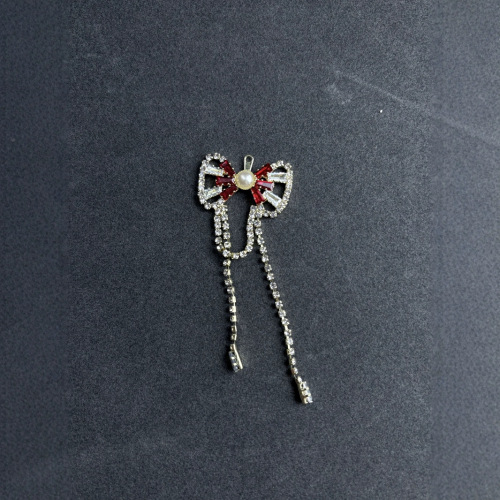 时尚蝴蝶结流苏饰品配件玫瑰金心形钻扣DIY西装礼服婚纱胸针批发