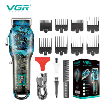 VGR V-685 transparent electric shavers rechargeable professional hair clipper trimmer set for men