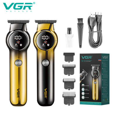 VGR989 oil head carving electric push shear USB rechargeable hair trimmer Large LCD digital display screen Gradual body electric Hair clipper