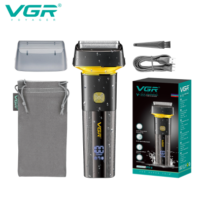 VGR355 Shaver Reciprocating Wholesale Portable Home Men's Black LCD Digital Display Waterproof Electric Shaver