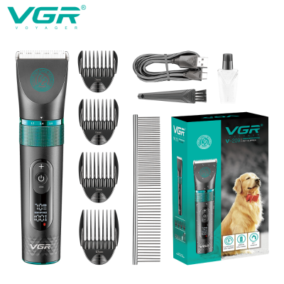 VGR209 Pet Hair Clipper Push Hair Shaving Professional Electrical Hair Cutter Metal Digital Display Household Ceramic Chargable Barber Scissors