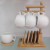 Household Creative European-Style Ceramic Cup Dish Bamboo and Wood Cup Set Afternoon Tea Black Tea Cup Saucer Porcelain