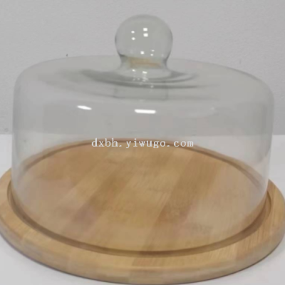 Goblet Cake Display Tray Photo Shelf Bread Mousse Tray Fruit Sampling Plate with Lid Transparent Glass Cover
