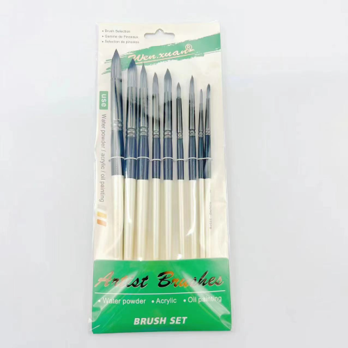 wooden gouache watercolor pen oil brush factory training class wholesale acrylic brush children‘s set art supplies