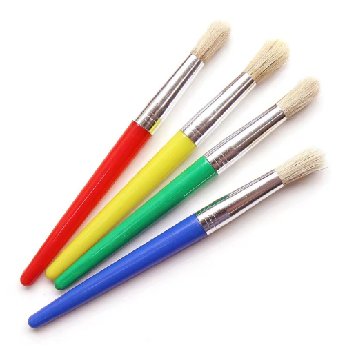 children‘s gouache painting brush pig bristle round head oil painting brush kindergarten art class acrylic paint paint brush