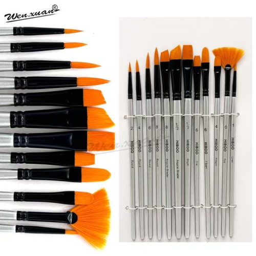 12pcs art painting oil brush set water chalk