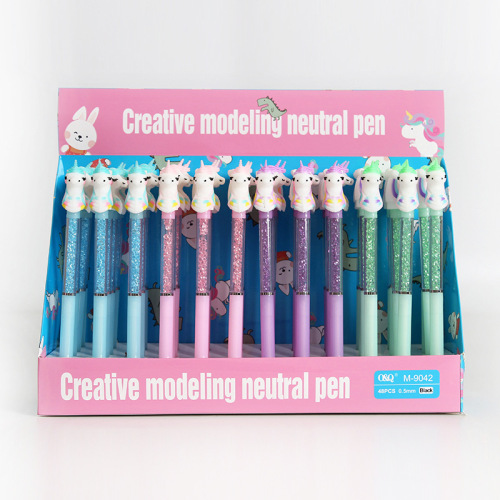 cute refreshing candy color unicorn dinosaur gel pen creative cartoon writing student diamond signature pen