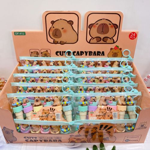 cute cartoon capabala fluorescent pen set creative shape graffiti hand account key mark marking pen