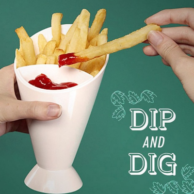 Potato Chips Cup with Salad Container Salad Bowl Dipping Cone Plastic Pp Salad Cup in Stock