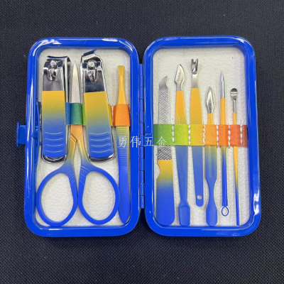 Nail Clippers Nail Scissors Manicure Implement Colorful Nail Clippers Set Pliers Nail Trimming Blue plus Size