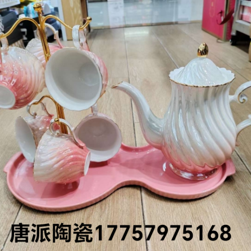 jingdezhen ceramic water set 1 pot 6 cups 1 tray coffee cup suit teapot suit exported to meizhou， maysia