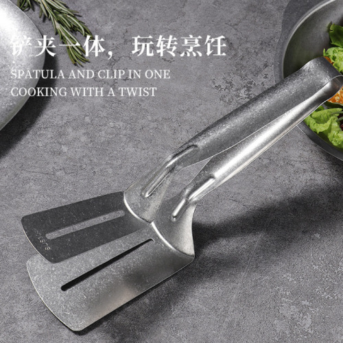 家用多功能三合一煎铲不锈钢煎鱼两用夹子加厚食品级牛排厨房锅铲