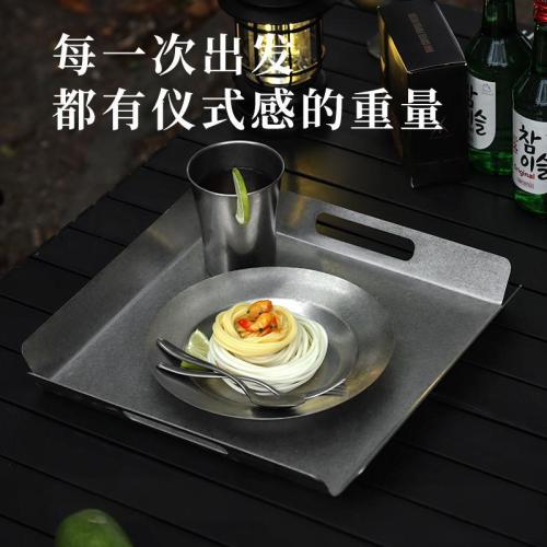 复古上餐托盘304不锈钢托盘长方形创意餐盘蛋糕盘子工业风端餐盘