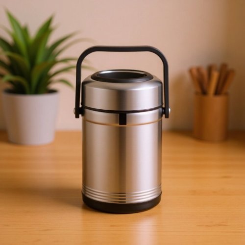 不锈钢保温提锅鼓型真空饭桶饭篮大容量2/3层饭盒学生上班便当盒