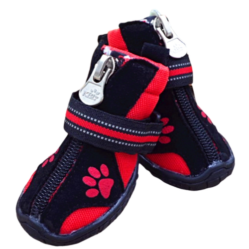 宠物鞋子新款保暖狗爪印花中小型犬棉鞋外出防滑加绒舒适宠物靴子