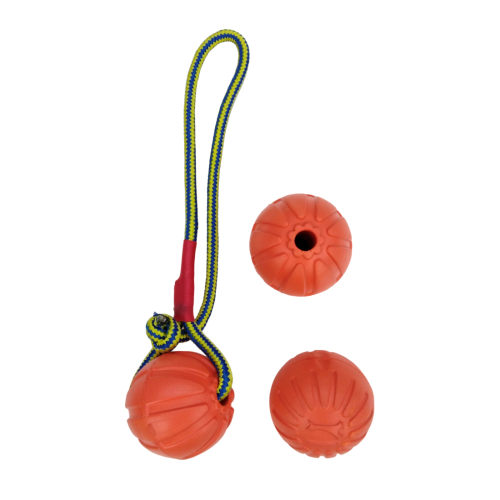 宠物玩具活力橙色耐咬耐用狗玩具球三件套EVA可浮水宠物啃咬玩具