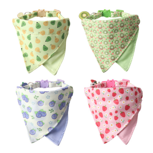 新品宠物用品 高性价比 双层水果猫项圈 带水果配件