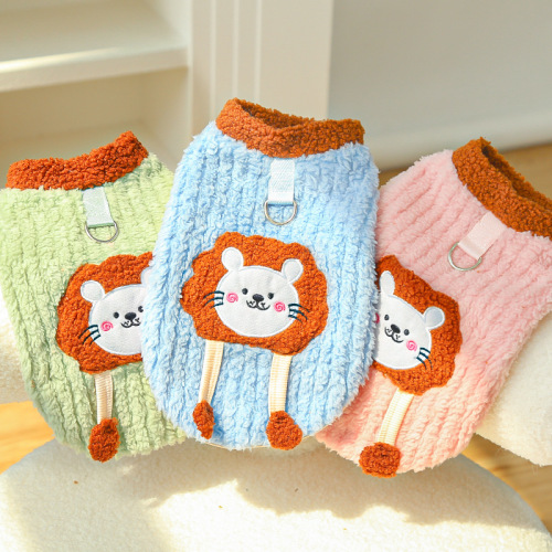 宠物秋冬装狗狗马甲猫咪泰迪比熊博美型幼犬衣服用品加绒狮子口袋