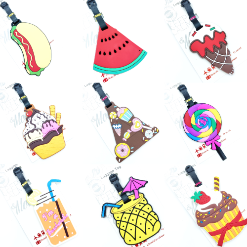 wholesale soft rubber pvc ice cream beach summer luggage tag airplane boarding pass tag bus card holder