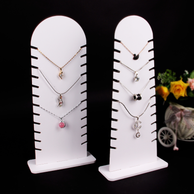 Composite Board Elegant White Necklace Stand Display Stand Jewelry Jewelry Storage Stall Counter Props