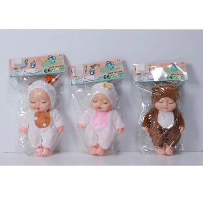 Cross-Border 8-Inch Pvc Card-Head Vinyl Body Sleep Simulation Reborn Doll Barbie Princess Cute Baby Series