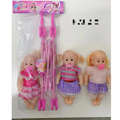 Cross-Border Products 12-Inch Empty Body Toys for Girls Doll with Music Pacifier Cart Comfort Toy