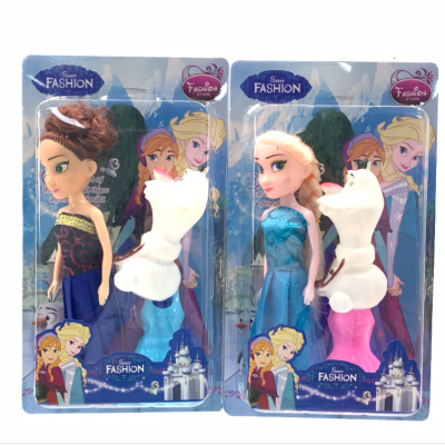 Cross-Border Children's Toys Educational Series 7-Inch Solid Body Frozen Doll with Snow Treasure Hanging Board