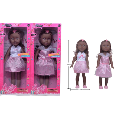 16-Inch Full Body Vinyl Material Black American Girl Boxed Doll Two Mixed