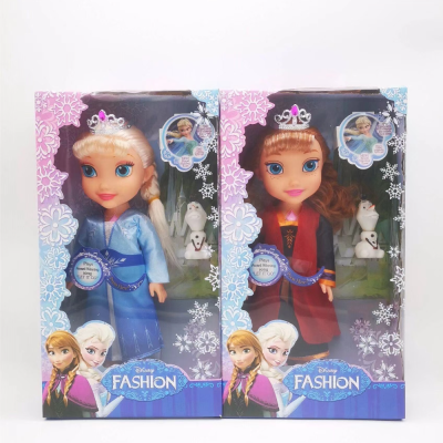 Play House Child Kid Toy 14-Inch Empty Body with Music IC Ice Princess Doll with Snow Treasure Crown