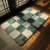 Imitation Rabbit Fur Dual-Color Patchwork Plaid Carpet Floor Mat Bay Window Blanket Living Room Blanket Bedside  Mat