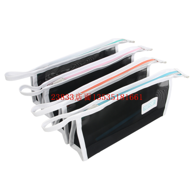Simple Transparent Mesh Pencil Bag Three-Dimensional Triangle Student Stationery Bag Creative Large Capacity Stationery Pencil Box Buggy Bag
