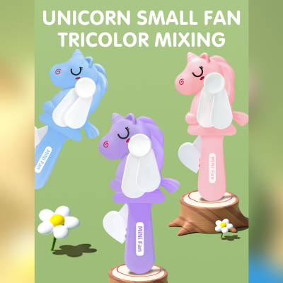Pressure Mini Unicorn Fan Novelty Animal Children Small Toy Fan Boys and Girls Hand Pressure Gift