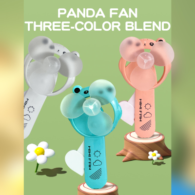 The cartoon hand presses the panda small fan mini to hold the holiday gift custom-made, the foreign trade children small
