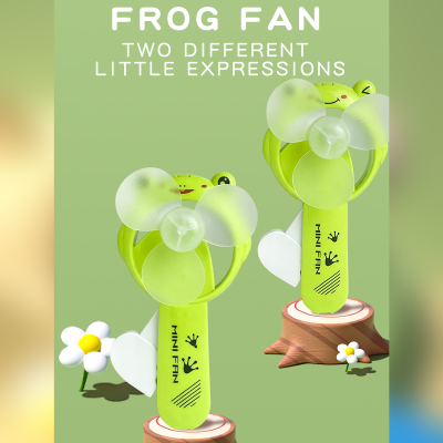 Frog hand press small fan mini hand-held holiday gift custom logo foreign trade children's toy gifts
