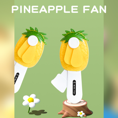 Hand-Pressed Pineapple Small Fan Cartoon Fruit Children's Plastic Toys Foreign Trade Portable Custom Handheld Fan Gifts