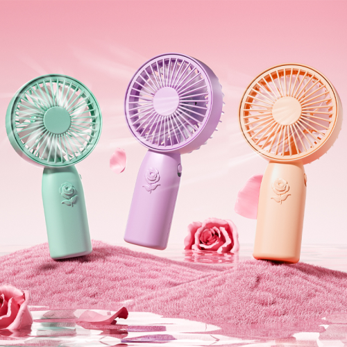 student usb small fan first gear wind tiktok supply foreign trade promotional gifts rose hand-held electric fan wholesale