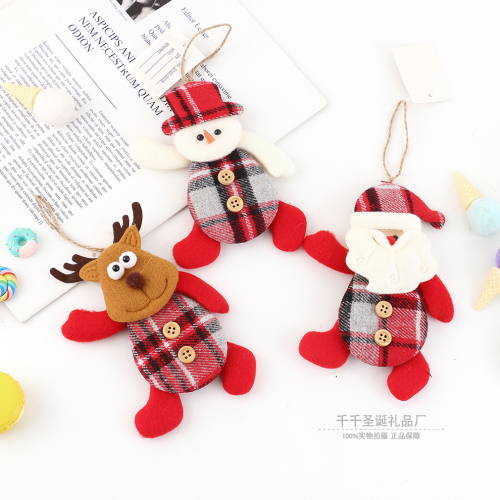 2024亚马逊圣诞节无纺布挂件圣诞树装饰吊饰卡通大脸麋鹿雪人挂饰