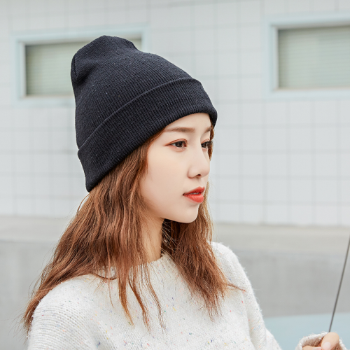 Knitted Hat Factory Direct Polyester Wool Pullover Hat Light Board Solid Color Men‘s Hat Winter Women‘s Hat