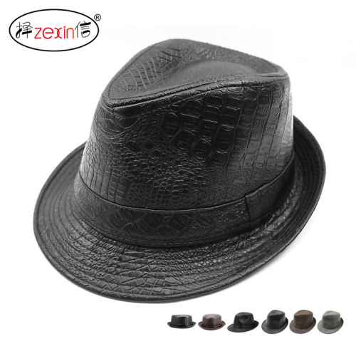 autumn and winter pu leather casual bowler hat men and women simple british retro fedora hat outdoor sun hat hip-hop cap men