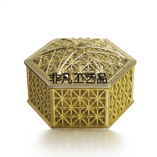 factory direct supply creative candy box personalized hollow gold-plated silver-plated aromatherapy box wedding candy box storage box