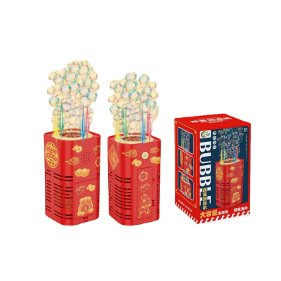Cross-Border 12-Hole Automatic Fireworks Bubble Machine English Packaging Simulation Firecrackers Fireworks Display Bubble Blowing TikTok Internet Celebrity