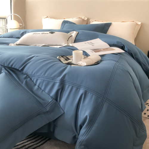 A类120支新疆长绒棉四件套全纯棉被套床单笠款春夏秋季床上用品4