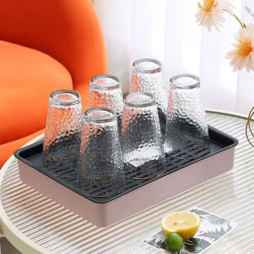 茶盘家用客厅干泡台轻奢茶具杯子架放茶杯水杯长方形双层沥水托盘