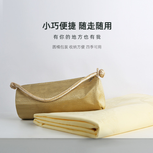 蚕丝午休被桑蚕丝夏凉被长丝填充可拆洗车载办公室提花蚕丝空调被