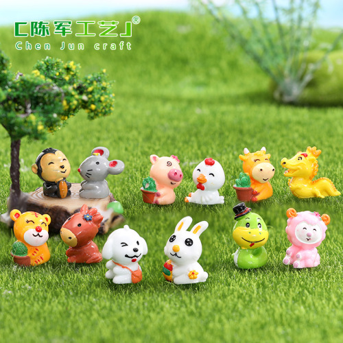 zodiac animal doll micro landscape ornaments creative cute home decoration children‘s tiny paradise