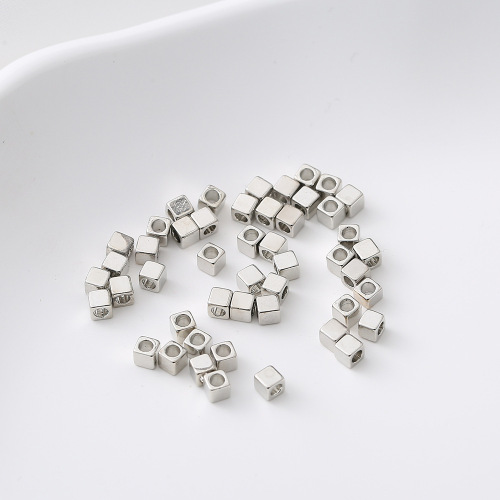 新款铜制直角方珠2-6mm黄铜珠diy手工串珠配件手链项链隔珠散珠