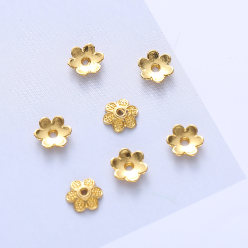 新品合金六瓣花托diy项链手链花托隔片diy手串串珠珠托花帽批发