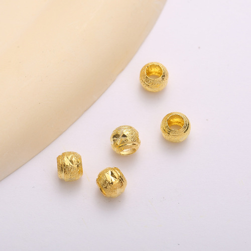 新品铜制批花珠磨砂大孔隔珠diy手串佛珠串珠配件散珠转运珠材料