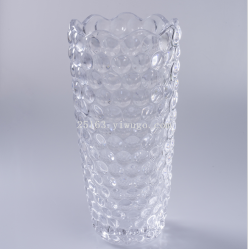 european-style creative vertical edge glass vase transparent hydroponic vase flower arrangement living room home decoration decorative flower vase wholesale