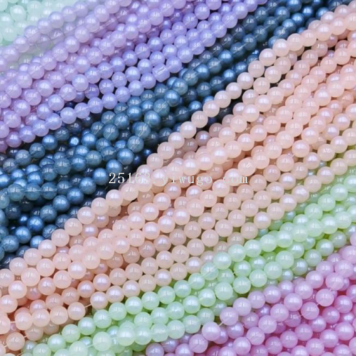 4mm6-20mm micro glass bead imitation jade carnelian loose round beads diy handmade beads woven material kit string beads